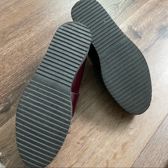 Zara Burgundy Platform Tassel Loafers - Picture 4 of 5
